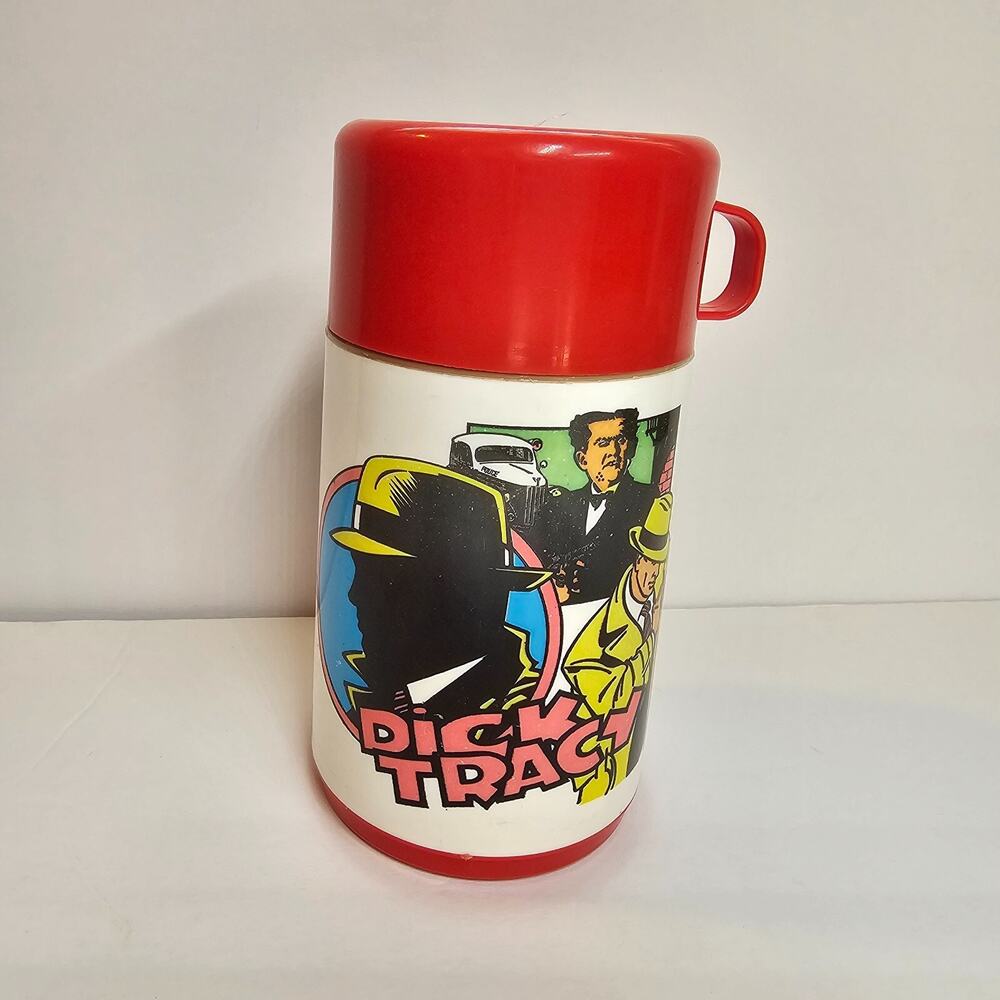 Dick Tracy Aladdin Thermos ONLY for Lunchbox, Plastic Disney 1990 Movie Vintage
